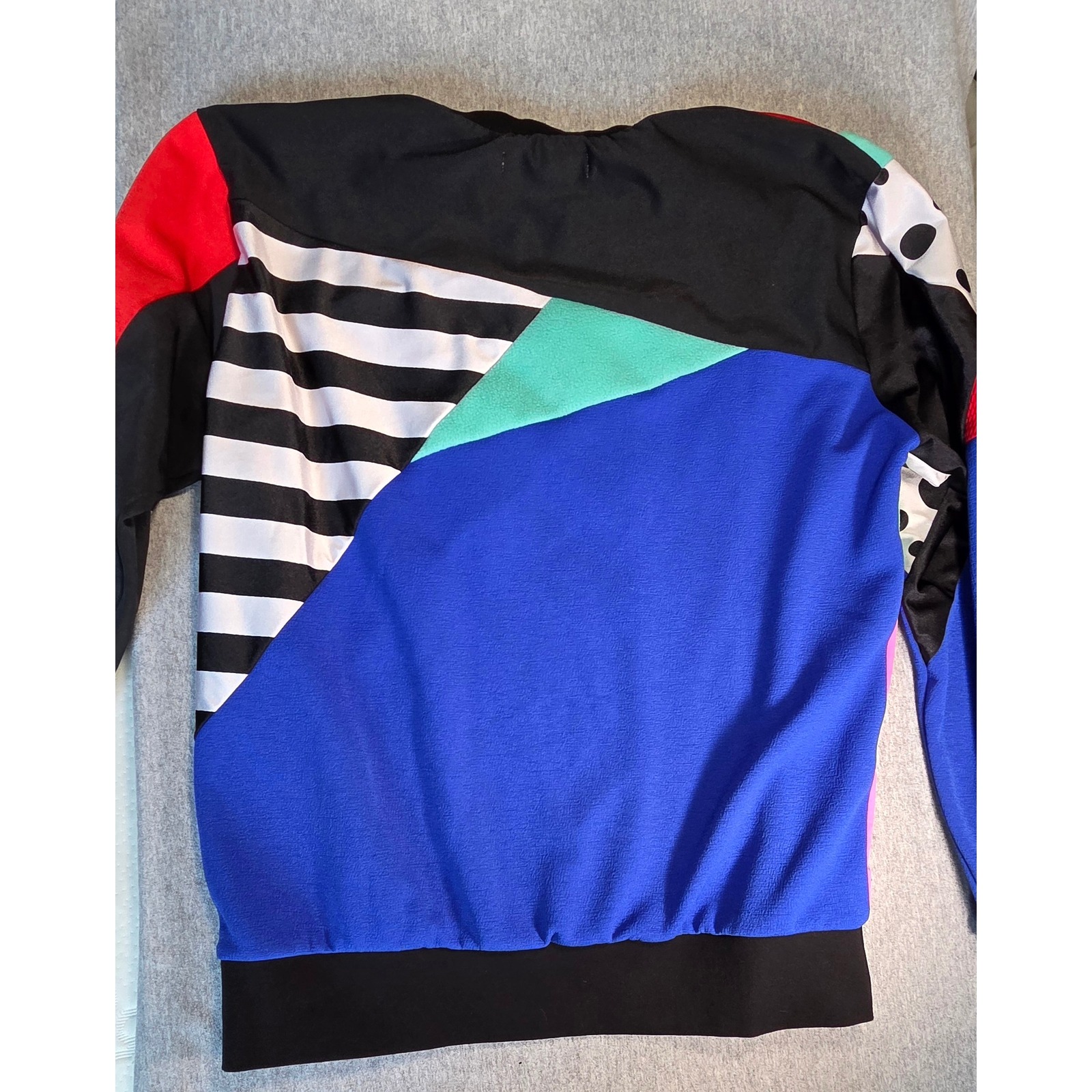 Zero Waste Daniel Patchwork Long Sleeve Top Multicolor Checkerboard Polka Dot S — image 8 of 8